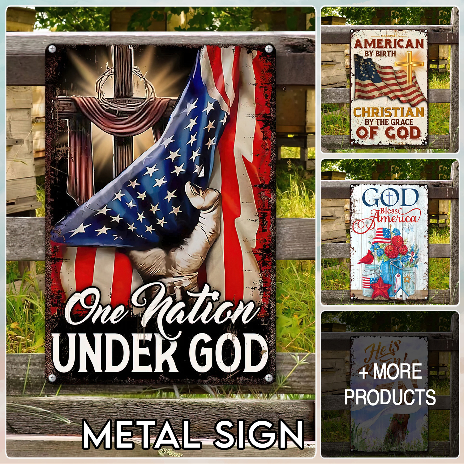 mk ads God Metal sign